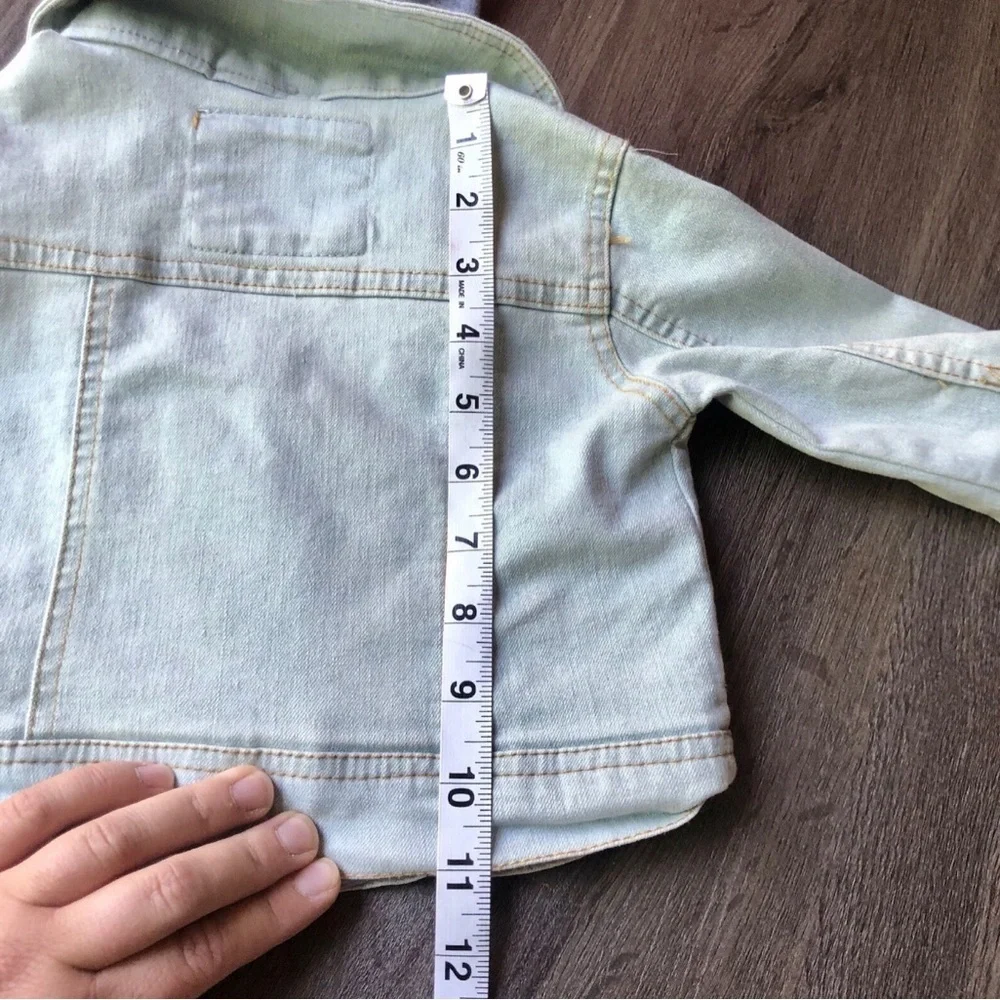 Urban Republic Denim Jacket Baby Girls 6-9 Months Hooded Zippered Blue Jean
